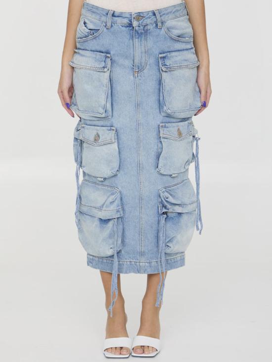  디 아티코 롱 스커트 35704336 WCS189 D073 024 BLUE