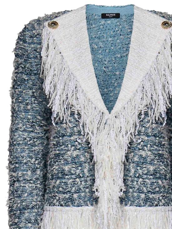  발망 자켓 CF1SK056KF88 SLJ LIGHT BLUE WHITE - BALMAIN