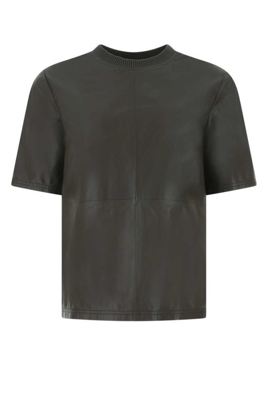  아미리 브라운 램스킨 박시핏 탑  PS22WLS006 BROWN