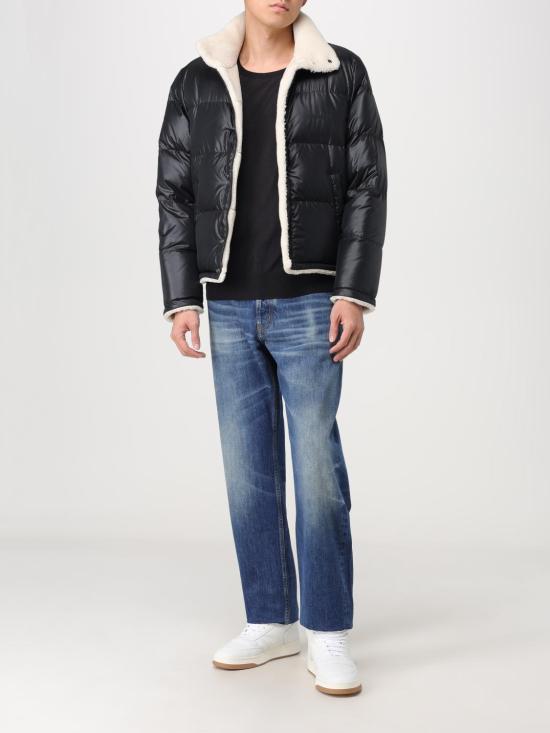  생로랑 시어링 디테일 나일론 푸퍼 다운 자켓 745644Y9G12 1001 Black - SAINT LAURENT