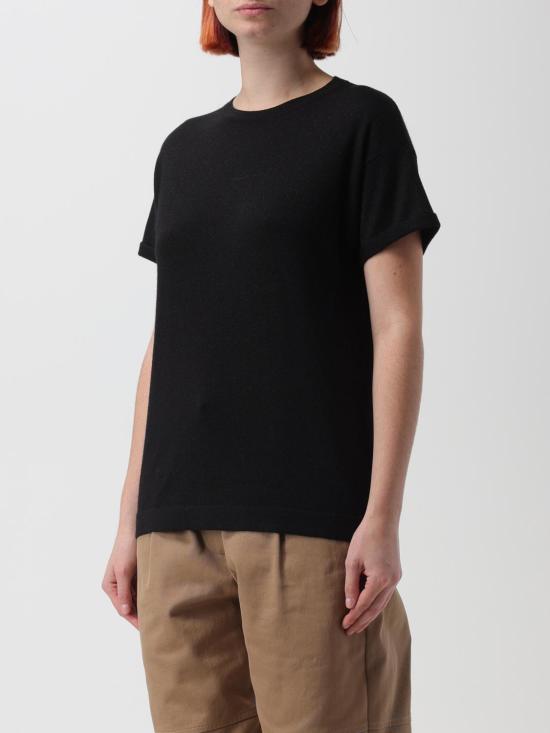 26SS 브루넬로 쿠치넬리 스파클링 캐시미어 실크 니트 티셔츠 M41810000 C101 Black - BRUNELLO CUCINELLI