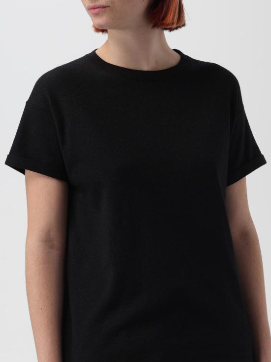 26SS 브루넬로 쿠치넬리 스파클링 캐시미어 실크 니트 티셔츠 M41810000 C101 Black - BRUNELLO CUCINELLI