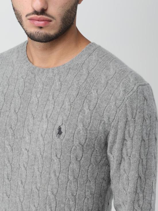 25FW 폴로 랄프로렌 케이블 니트 스웨터 710876762 012 Grey 1 - POLO RALPH LAUREN