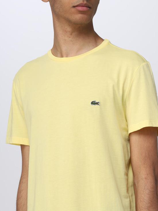 25FW 라코스테 피마 코튼 저지 크루넥 티셔츠 TH6709 107 Yellow - LACOSTE