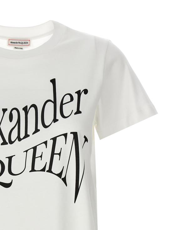  알렉산더 맥퀸 반팔 티셔츠 781403QZALT0900 White Black - ALEXANDER MCQUEEN