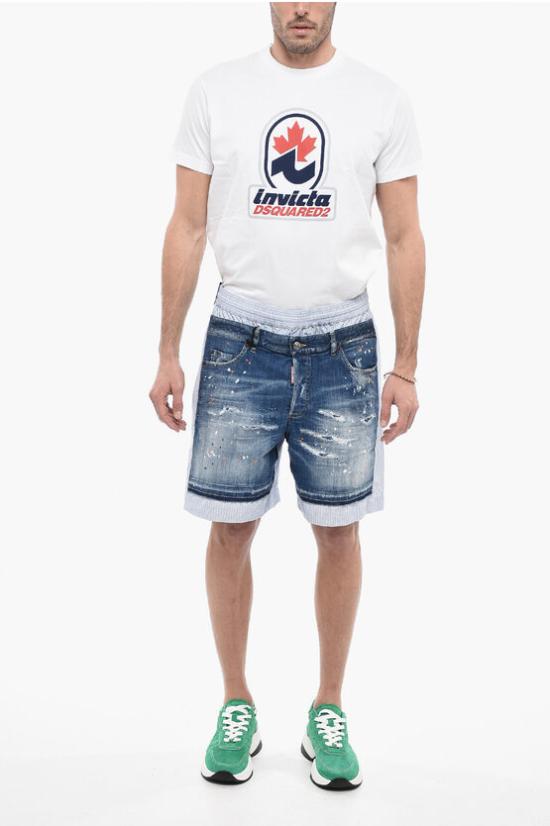  디스퀘어드2 데님 숏팬츠 S71MU0703 S60590 001F Light blue - DSQUARED2