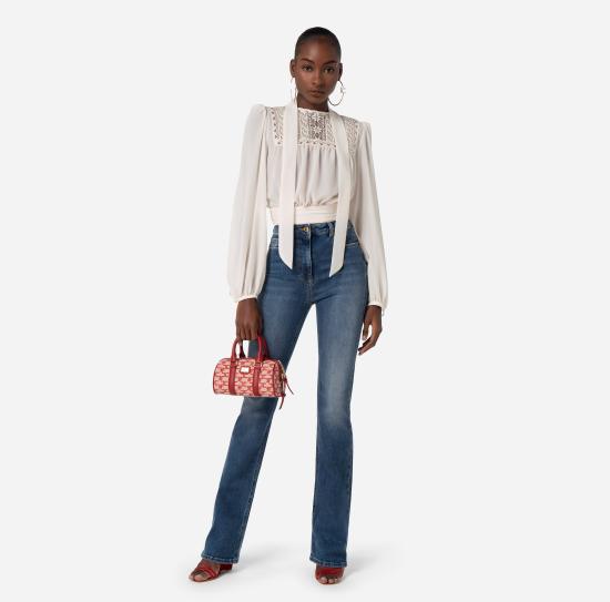  엘리자베타프랜치 데님 스트레이트 팬츠 스트레이트 팬츠 PJ26I36E3 104 - ELISABETTA FRANCHI