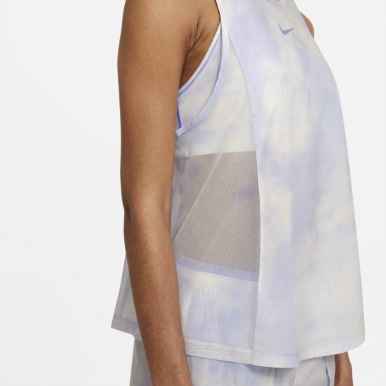  나이키 / 여성 아이콘 시티 슬릭 민소매 티셔츠 CZ9616 569 Biały, Fioletowy BPG - NIKE