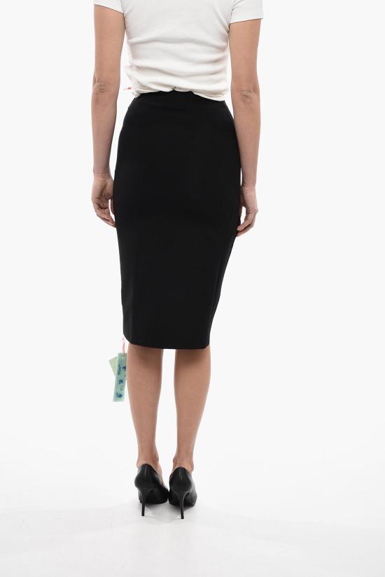  오프화이트 미디 스커트 OWCW001S23JER0011000 Black - OFF WHITE