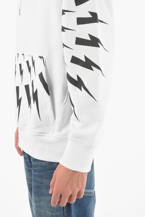  닐바렛 후드 티셔츠 BJS006S R523S 526 Black White - NEIL BARRETT