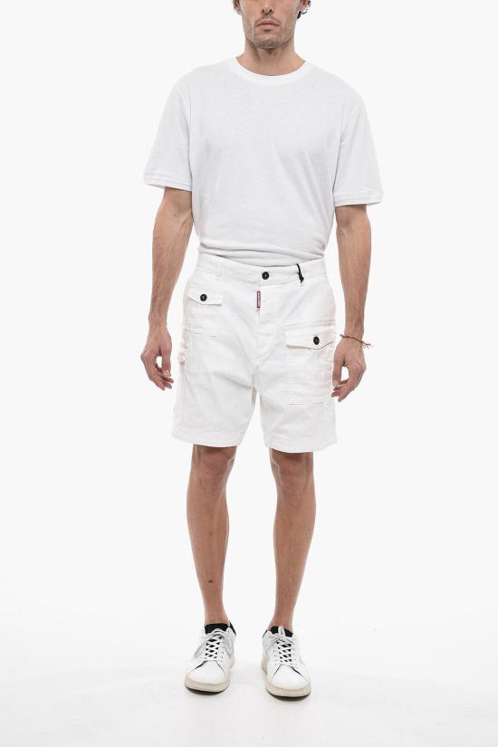  디스퀘어드2 데님 숏팬츠 S74MU0780 S39021 100 White - DSQUARED2