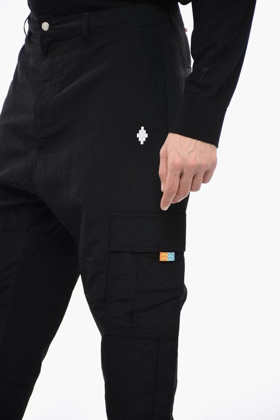  마르셀로 불론 스트레이트 팬츠 CMCF014S23FAB001 1001 Black - MARCELO BURLON