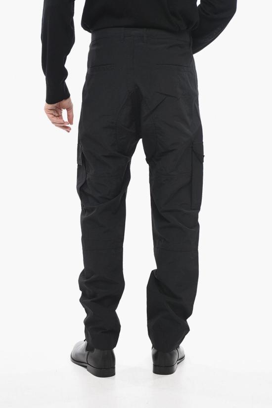  마르셀로 불론 스트레이트 팬츠 CMCF014S23FAB001 1001 Black - MARCELO BURLON