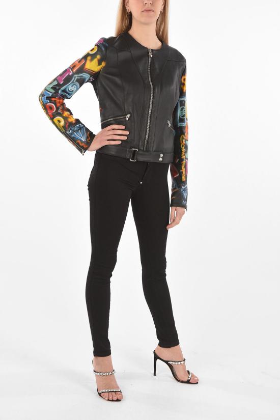  필립 플레인 가죽 자켓 P19C WLB0867 PLE002N 02 Nero Multicolor - PHILIPP PLEIN