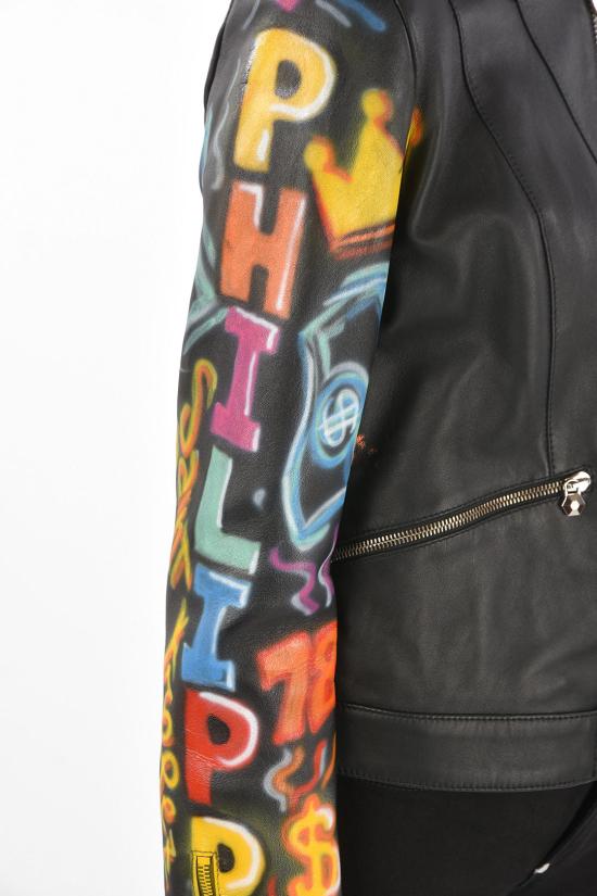  필립 플레인 가죽 자켓 P19C WLB0867 PLE002N 02 Nero Multicolor - PHILIPP PLEIN