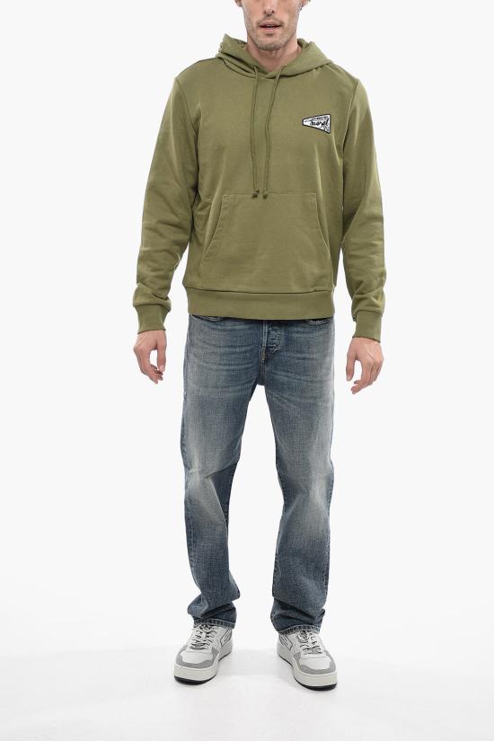  디젤 후드 티셔츠 A08693 0HAYT 5BK Green - DIESEL