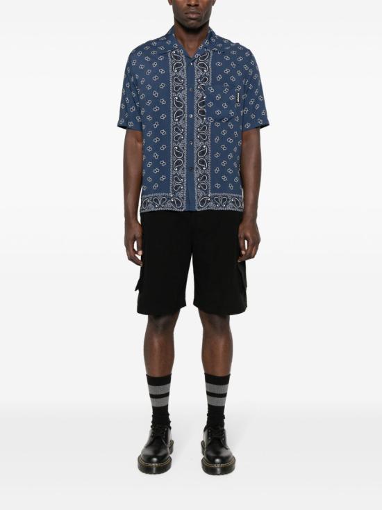  팜앤젤스 반팔 셔츠 PMGG005S24FAB006 NAVY BLUE NAVY BLUE - PALM ANGELS