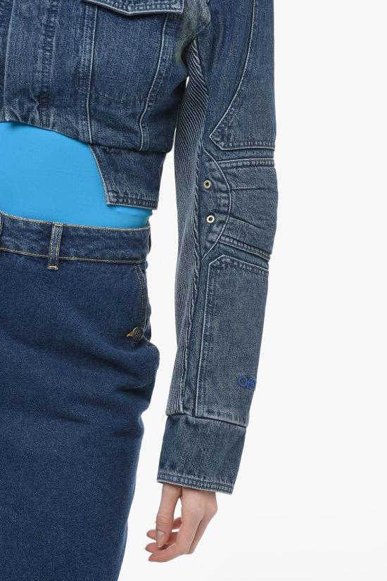  오프화이트 데님 자켓 자켓 OWYE044S23DEN001 4500 Blue - OFF WHITE