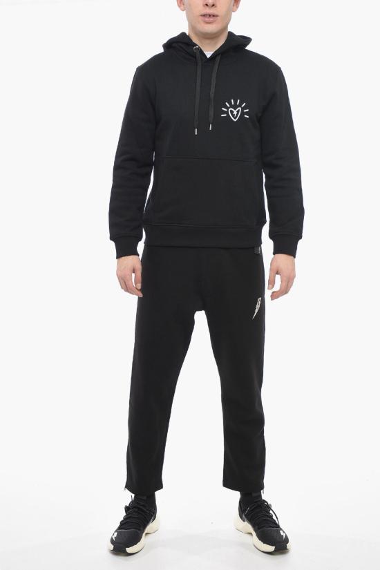  닐바렛 후드 티셔츠 PBJS038S S501S 3278 Black - NEIL BARRETT