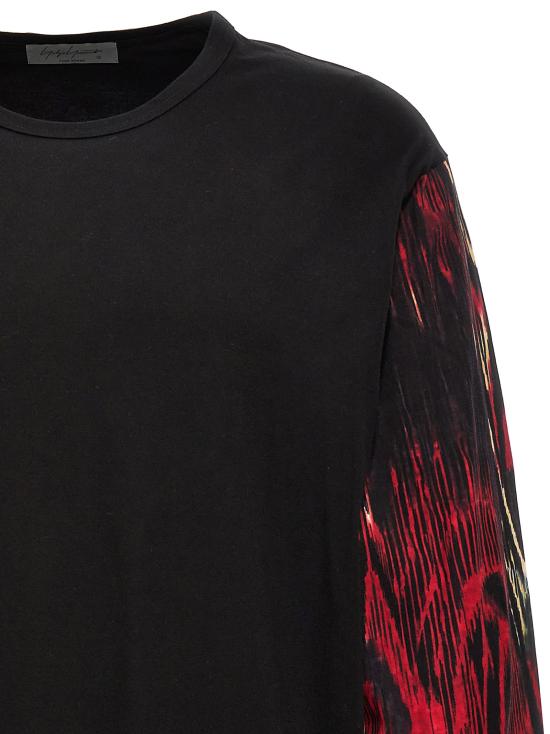  와이쓰리 / 남성 콘트라스트 슬리브 티셔츠 HJT73081RED3 Black BPG - Y-3