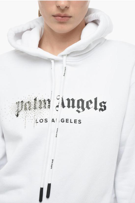  팜앤젤스 후드 티셔츠 PWBB022F22FLE0020110 Black White - PALM ANGELS