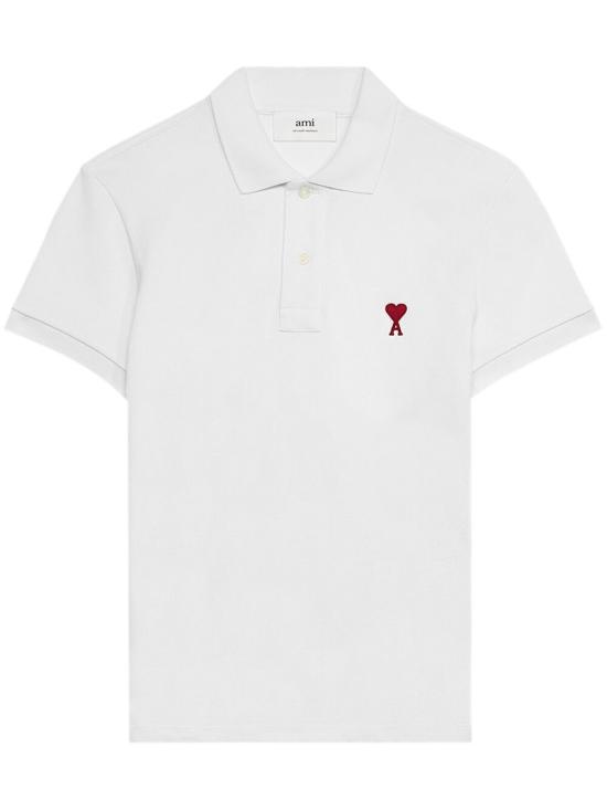  아미 스몰 하트 로고 폴로 셔츠 BFUPL001760 100 White