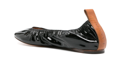  랑방 플랫 슈즈 BAMB02 GLOS10 Black - LANVIN