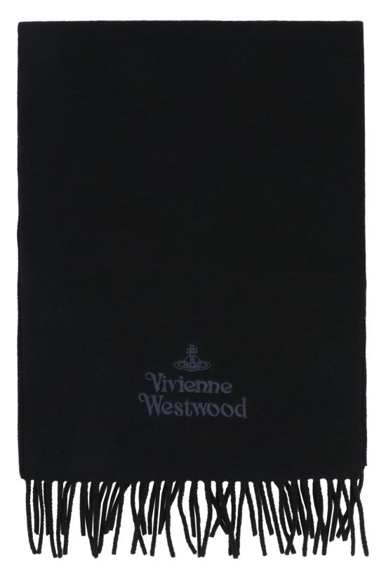  비비안웨스트우드 자수 로고 머플러 81030007W00Q7 N401 black - VIVIENNE WESTWOOD