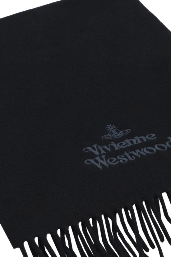  비비안웨스트우드 자수 로고 머플러 81030007W00Q7 N401 black - VIVIENNE WESTWOOD