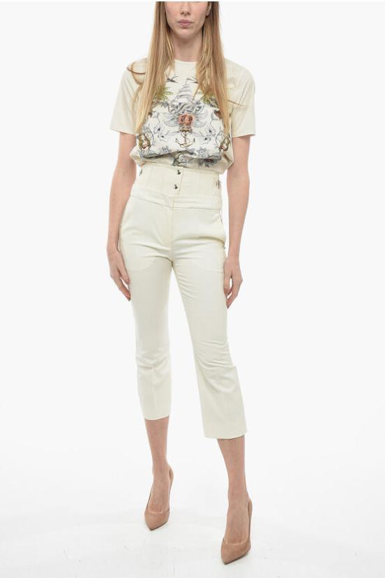  막스마라 스트레이트 크롭 팬츠 21310228600 002 White - MAX MARA