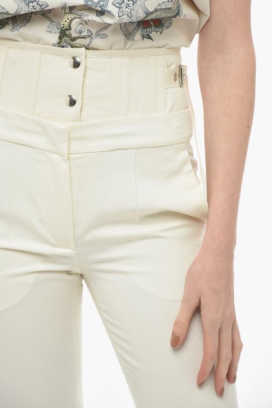  막스마라 스트레이트 크롭 팬츠 21310228600 002 White - MAX MARA