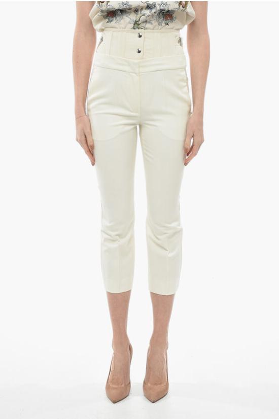  막스마라 스트레이트 크롭 팬츠 21310228600 002 White