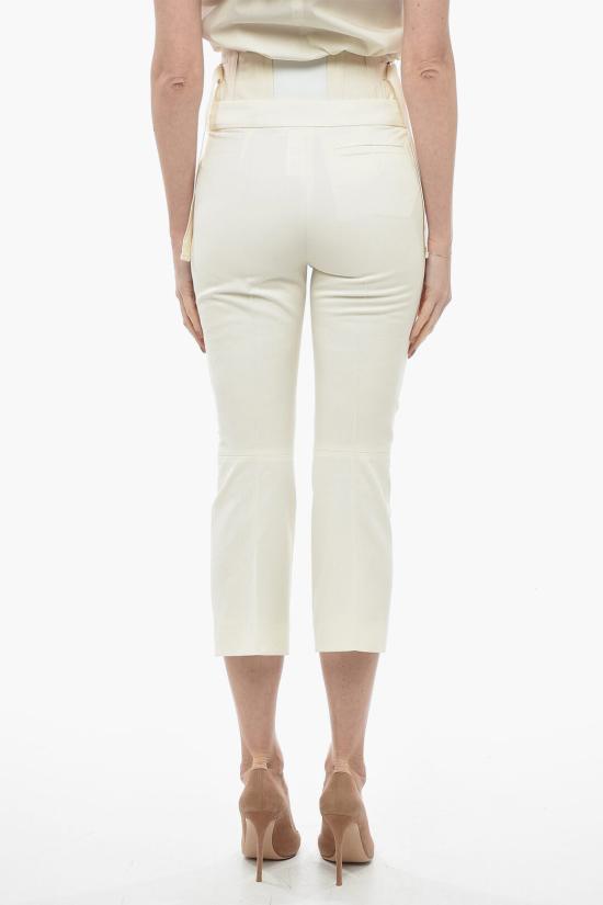  막스마라 스트레이트 크롭 팬츠 21310228600 002 White - MAX MARA