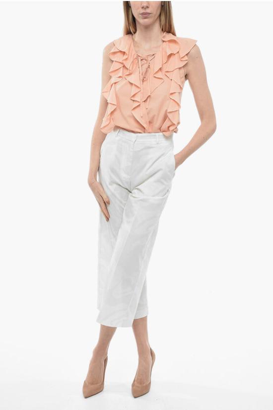  에트로 스트레이트 크롭 팬츠 12233 White - ETRO