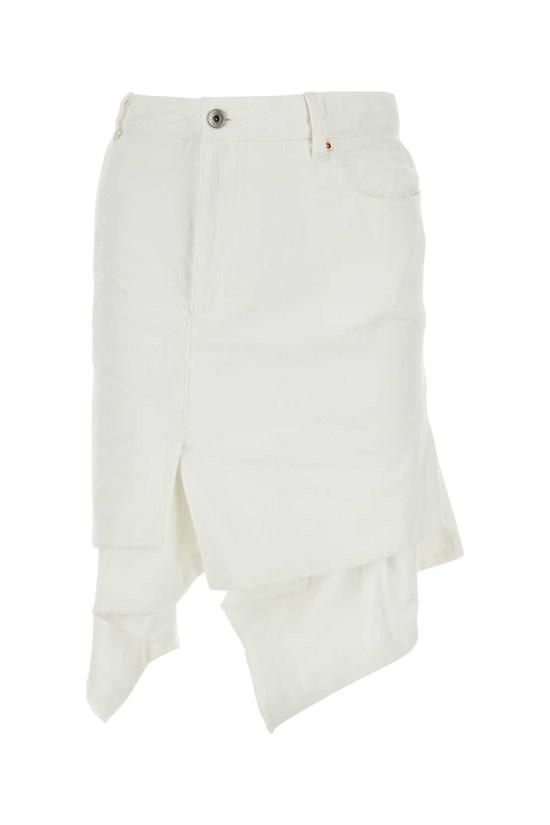  사카이 / 여성 비대칭 데님 스커트 2407138 151 White BPG