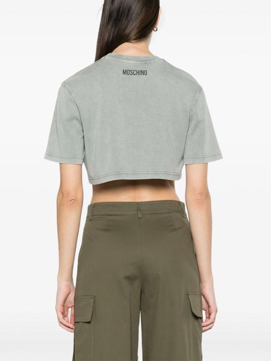  모스키노 / 여성 텍스트 프린트 크롭 티셔츠 A07020442 1888 MULTI ONLY ONE COLOUR BPG - MOSCHINO