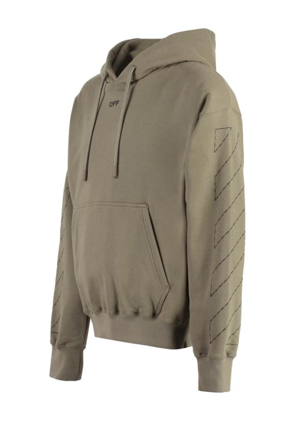  오프화이트 후드 티셔츠 OMBB085F23FLE019 6110 BEIGE - OFF WHITE