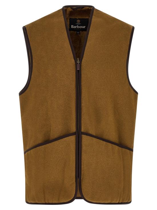 26FW 바버 웜 파일 웨이스트코트 집 인 라이너 MLI0004MLI1BR31 Brown