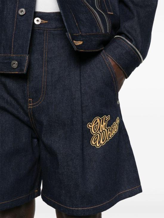  오프화이트 데님 숏팬츠 OMYC021S24DEN002 RAWBLUEG - OFF WHITE