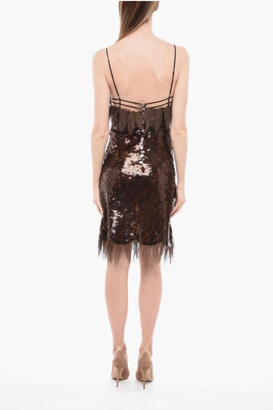  보테가베네타 숏 원피스 716599V2F702164 Brown - BOTTEGA VENETA