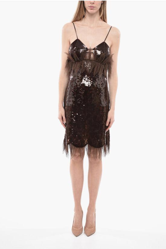  보테가베네타 숏 원피스 716599V2F702164 Brown