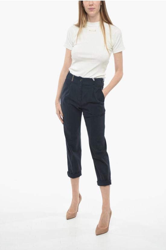  페세리코 크롭 팬츠 P04987T3 02487 461 Blue - PESERICO