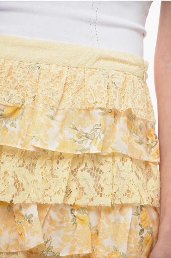  러브쉐이크팬시 숏 스커트 LS6141420LMDRM Yellow - LOVESHACKFANCY