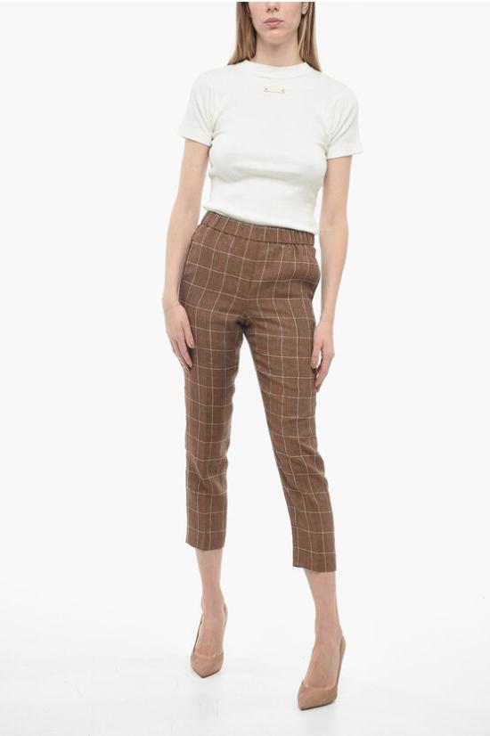  페세리코 크롭 팬츠 P04072Z 06868 954 Brown - PESERICO