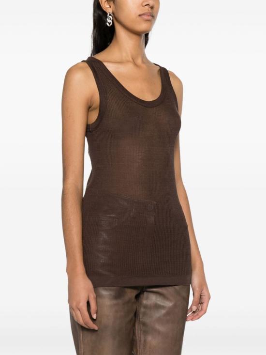 24SS 르메르 민소매 티셔츠 TO1156LK1017490 Brown - LEMAIRE
