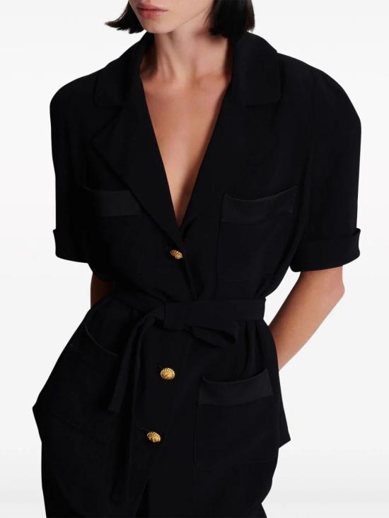  발망 블라우스 CF0HN015VB00 0PA 0PA NOIR - BALMAIN