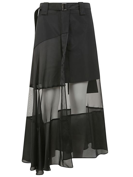  사카이 롱 스커트 24 07226 001 BLACK