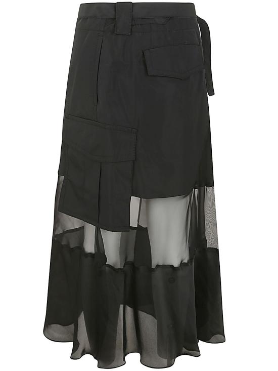  사카이 롱 스커트 24 07226 001 BLACK - SACAI