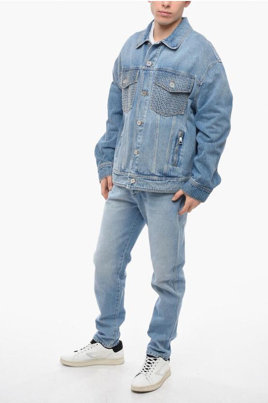 23SS 발망 / 남성 모노그램 더블포켓 데님 자켓 AH1TC145DD09 6FF Blue BPG - BALMAIN