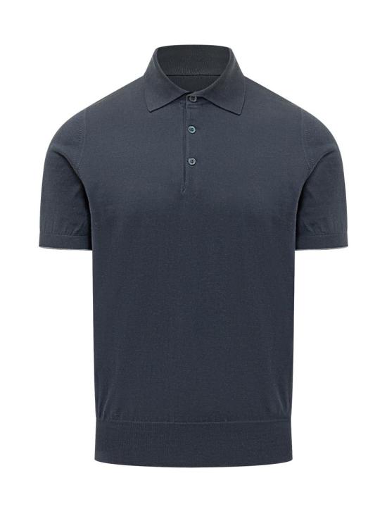 26SS 브루넬로 쿠치넬리 폴로 티셔츠 M29800125 CW425 BLUE